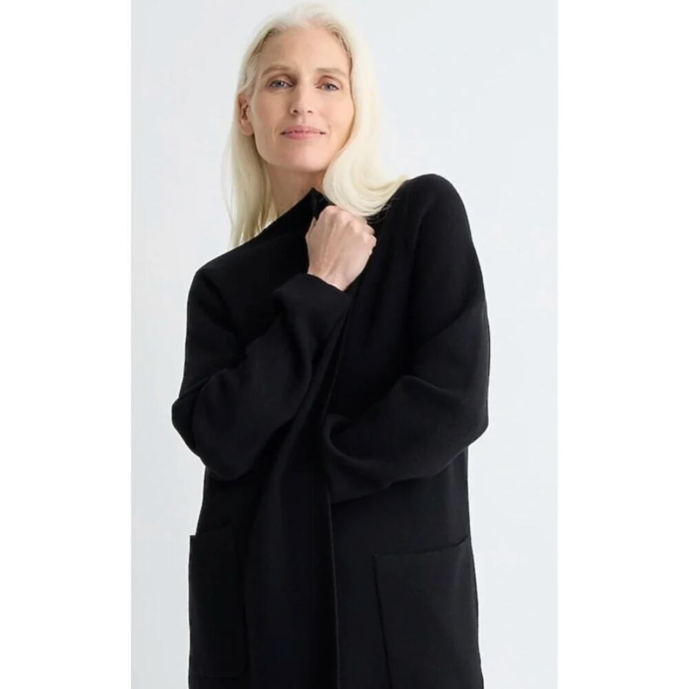 J. Crew Juliette Collarless Sweater Blazer Black J6339 Size M - Picture 3 of 13